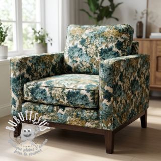 Tissu déco jacquard Aubusson emeraude