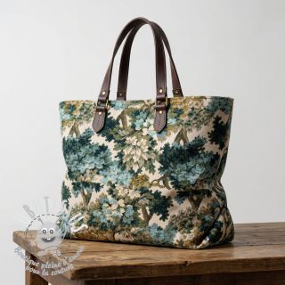 Tissu déco jacquard Aubusson emeraude