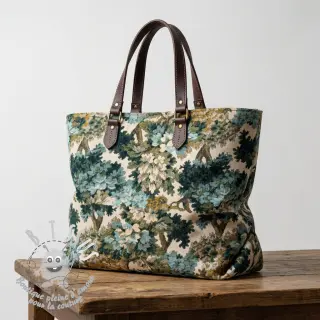 Tissu déco jacquard Aubusson emeraude