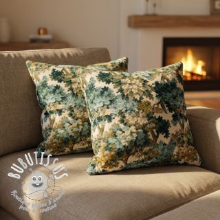 Tissu déco jacquard Aubusson emeraude