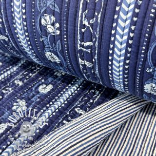 Tissu coton QUILT Gange bleu