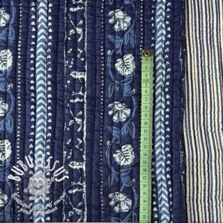 Tissu coton QUILT Gange bleu