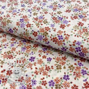 Tissu coton Simie flowers offwhite digital print