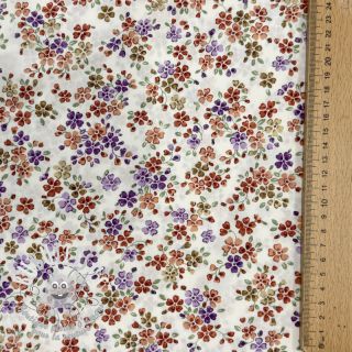 Tissu coton Simie flowers offwhite digital print