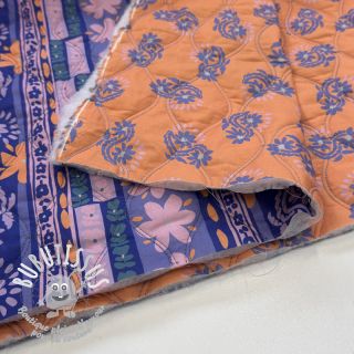 Tissu coton VOILE STEPPED Daria flower purple digital print