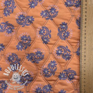 Tissu coton VOILE STEPPED Daria flower purple digital print