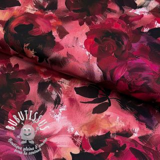 Tissu coton SATIN Zurie flower digital print