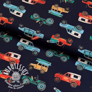 Tissu coton Cars navy digital print