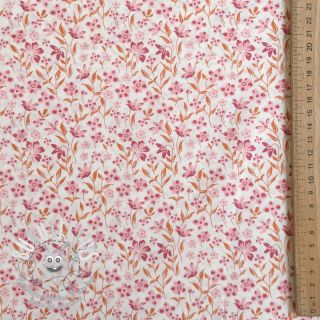 Tissu coton Fine flowers pink