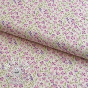 Tissu coton Fine flowers purple