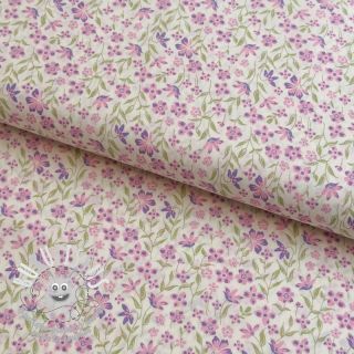 Tissu coton Fine flowers purple