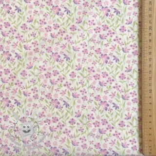 Tissu coton Fine flowers purple
