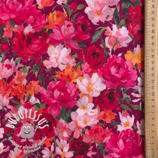 Tissu coton VOILE Tanja flowers digital print