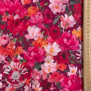 Tissu coton VOILE Tanja flowers digital print