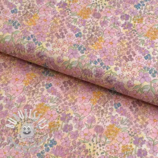 Tissu coton VOILE Small hayppy flowers digital print