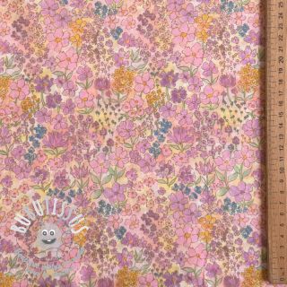 Tissu coton VOILE Small hayppy flowers digital print