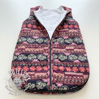 Tissu coton VOILE STEPPED Daria flower aubergine digital print