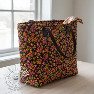 Tissu coton VOILE STEPPED Ophelia flower digital print