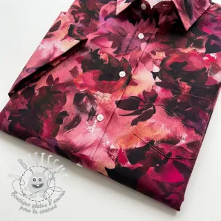 Tissu coton SATIN Zurie flower digital print