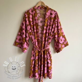 Tissu coton SATIN Flower Kala caramel