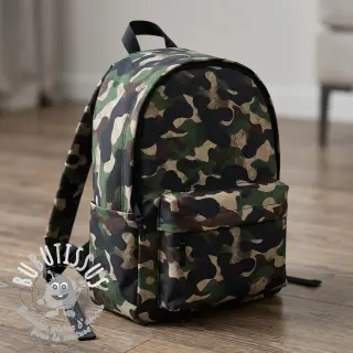Tissu coton Camouflage green digital print