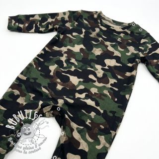 Tissu coton Camouflage green digital print