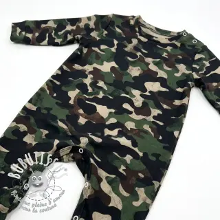 Tissu coton Camouflage green digital print