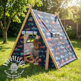 Tissu coton Cars navy digital print