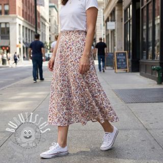 Tissu coton Simie flowers offwhite digital print