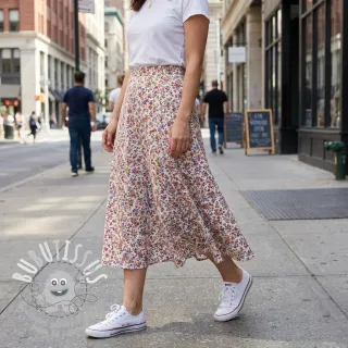 Tissu coton Simie flowers offwhite digital print