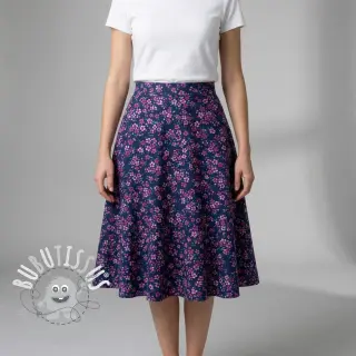 Tissu coton Simie flowers navy digital print