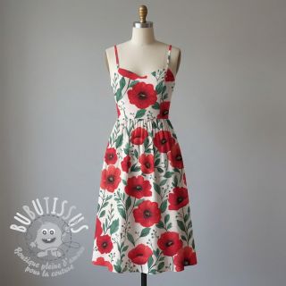 Tissu coton Poppy offwhite digital print