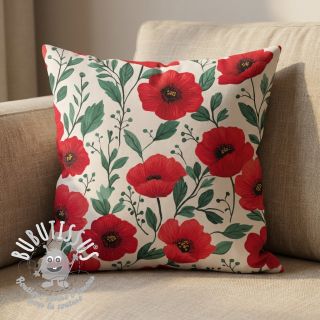 Tissu coton Poppy offwhite digital print