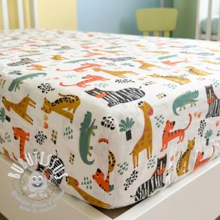 Tissu coton Safari time offwhite digital print
