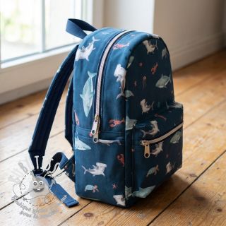 Tissu coton Sea life petrol digital print