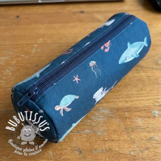 Tissu coton Sea life petrol digital print