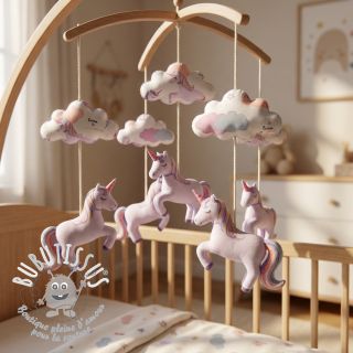 Tissu coton Unicorns love white