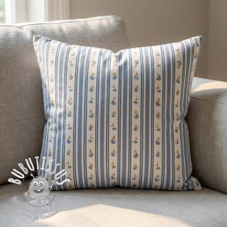 Tissu coton Fine flowers STRIPE blue
