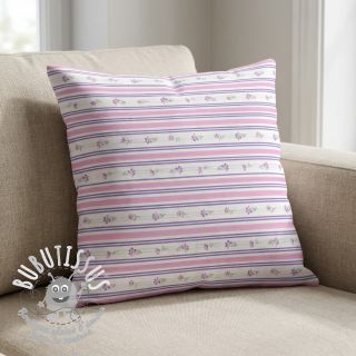 Tissu coton Fine flowers STRIPE purple