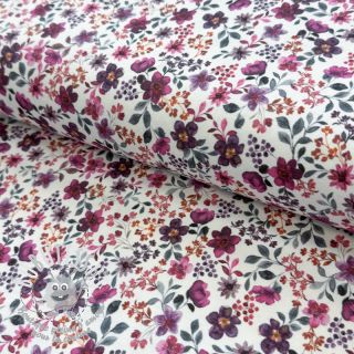 Jersey Flowers fuchsia digital print ORGANIC