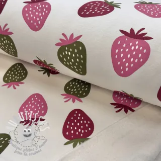 Sweat envers minkee JOGGING Strawberries ecru