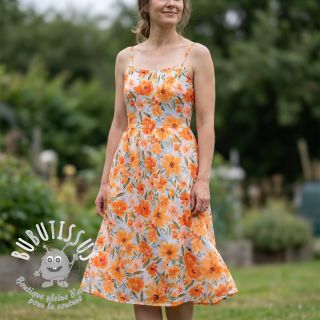 Tissu coton VOILE Sarah flowers digital print