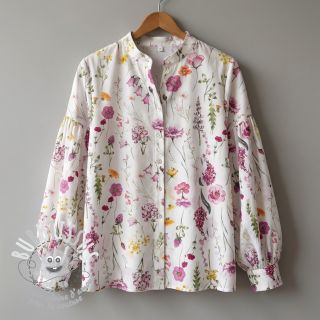 Tissu coton VOILE Emily flowers digital print