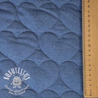 Tissu matelassé DENIM Hearts