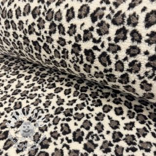 Tissu de manteau TEDDY JACQUARD Animal skin brown