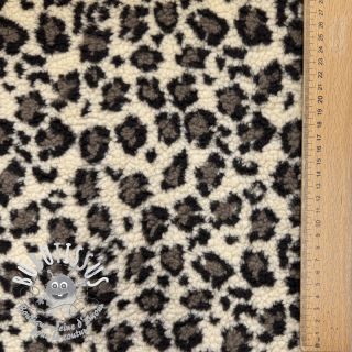Tissu de manteau TEDDY JACQUARD Animal skin brown