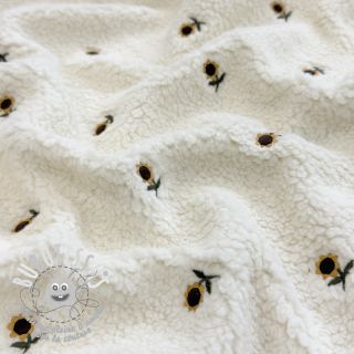 Tissu de manteau TEDDY JACQUARD EMBROIDERY Sunflower