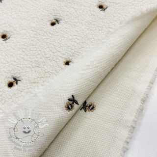 Tissu de manteau TEDDY JACQUARD EMBROIDERY Sunflower