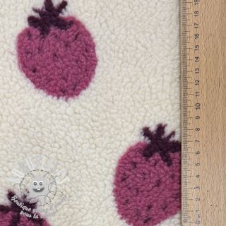 Tissu de manteau TEDDY JACQUARD Strawberries