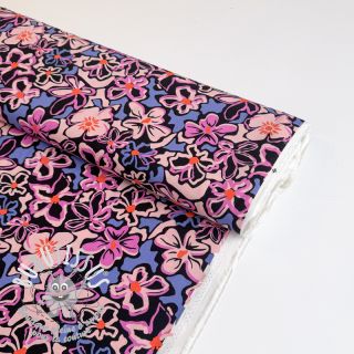 Viscose STRETCH Flowers Junie black